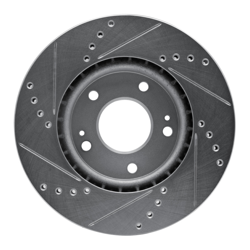 Hyundai Venue Brake Rotor (1) - Front Right - R1 Concepts - Drilled & Slotted - Silver - `11-`25